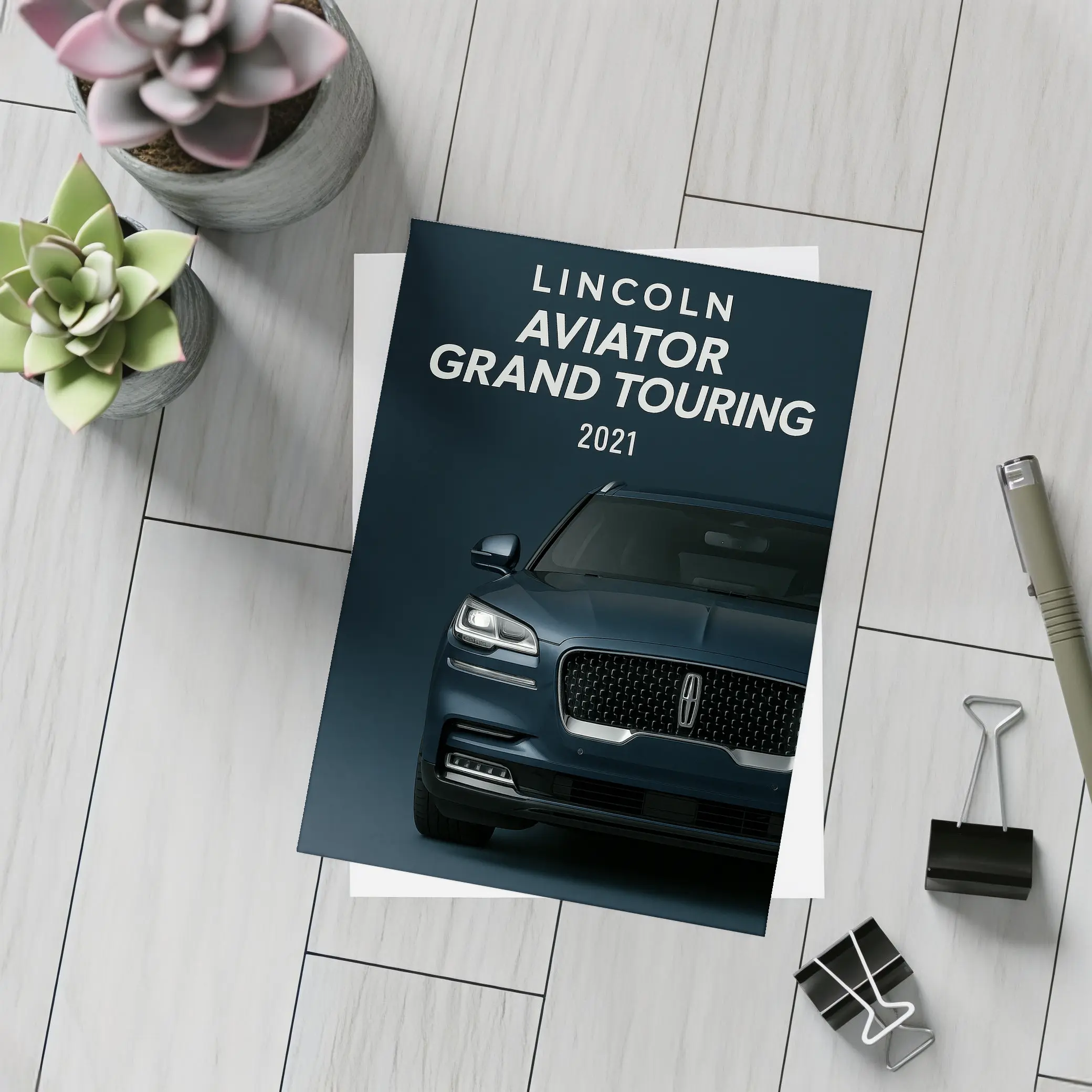 2021 Lincoln Aviator Grand Touring Dark Background – Postcards