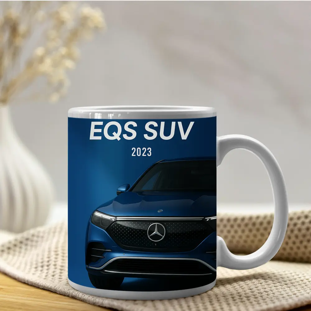 Mercedes Benz EQS SUV Blue Studio – Mugs
