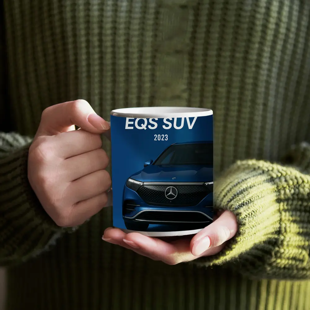 Mercedes Benz EQS SUV Blue Studio – Mugs