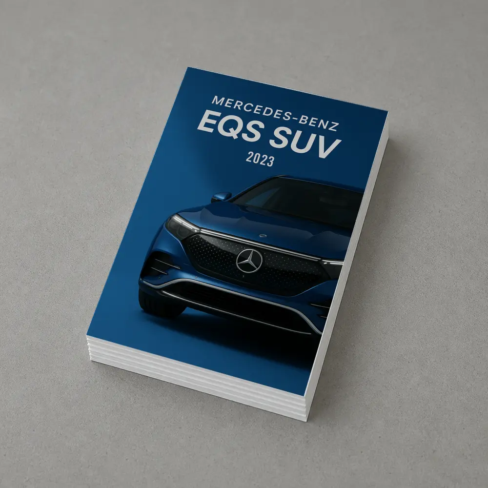 Mercedes Benz EQS SUV Blue Studio – Postcards