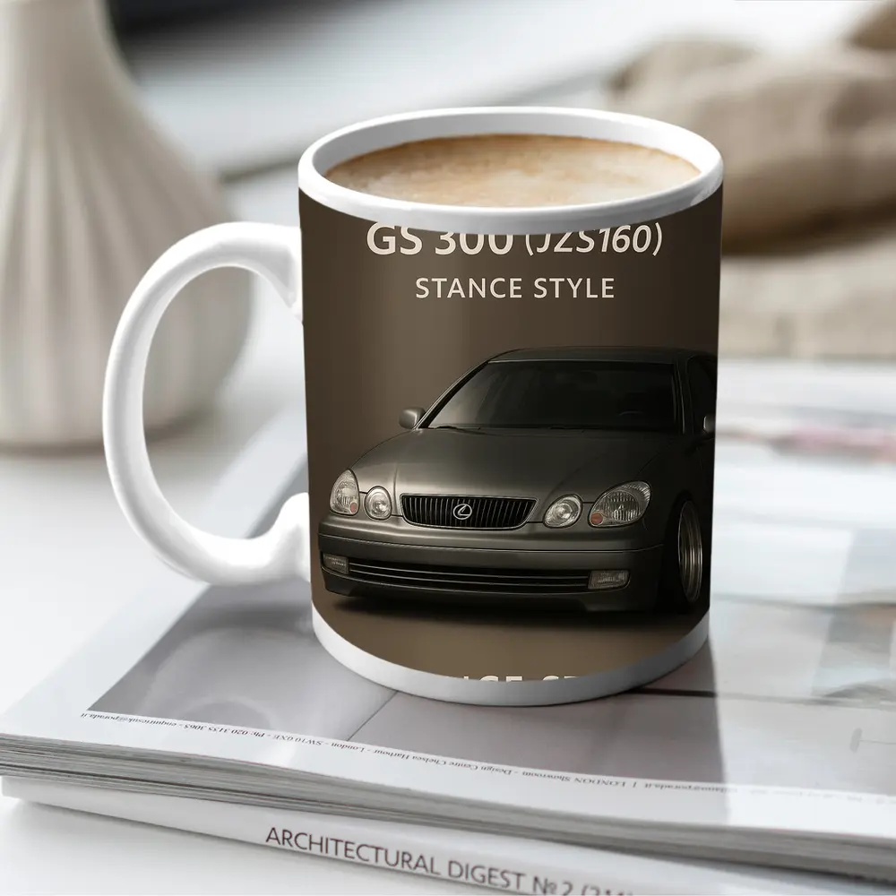 Lexus GS Stance Style Silver Sedan Art – Mugs
