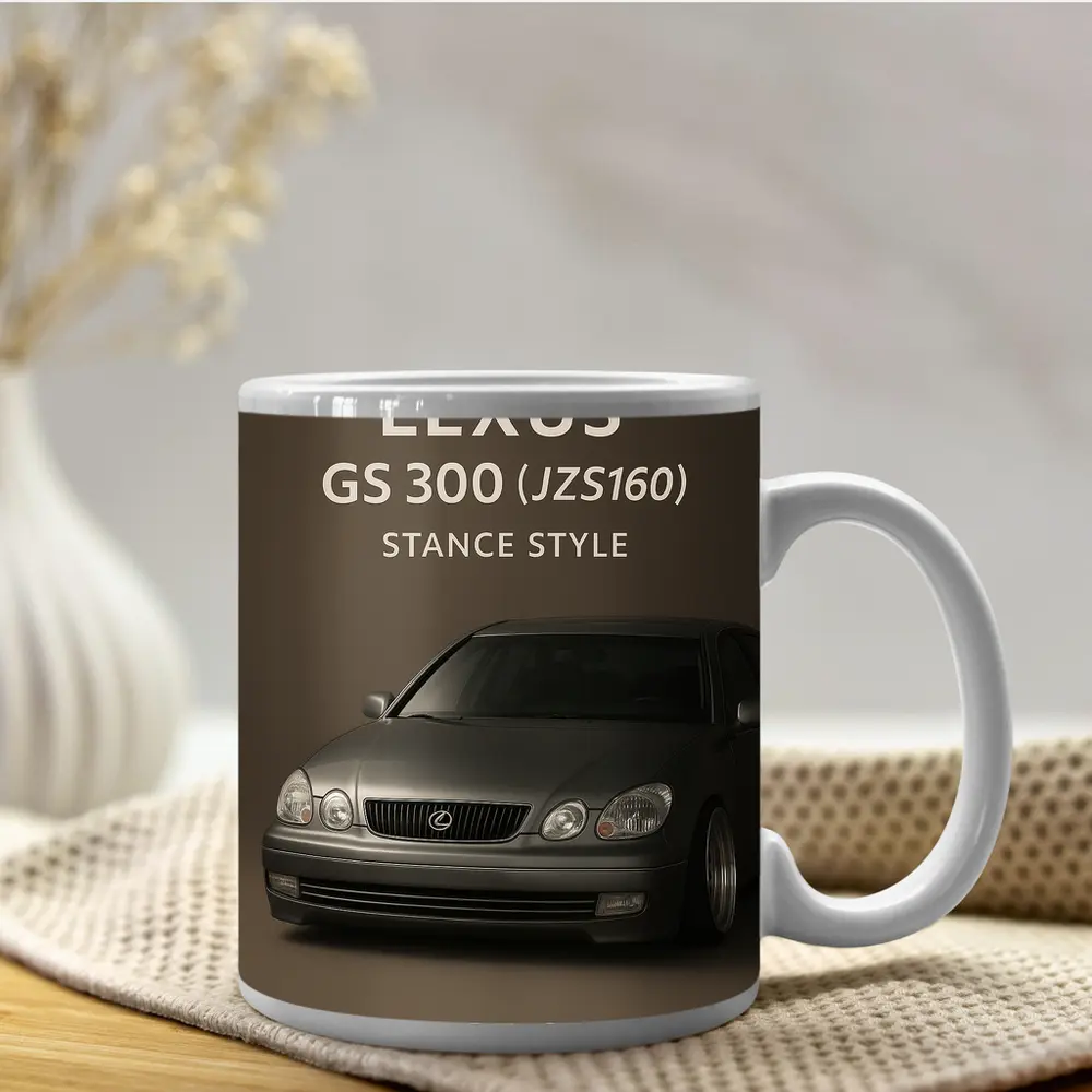 Lexus GS Stance Style Silver Sedan Art – Mugs