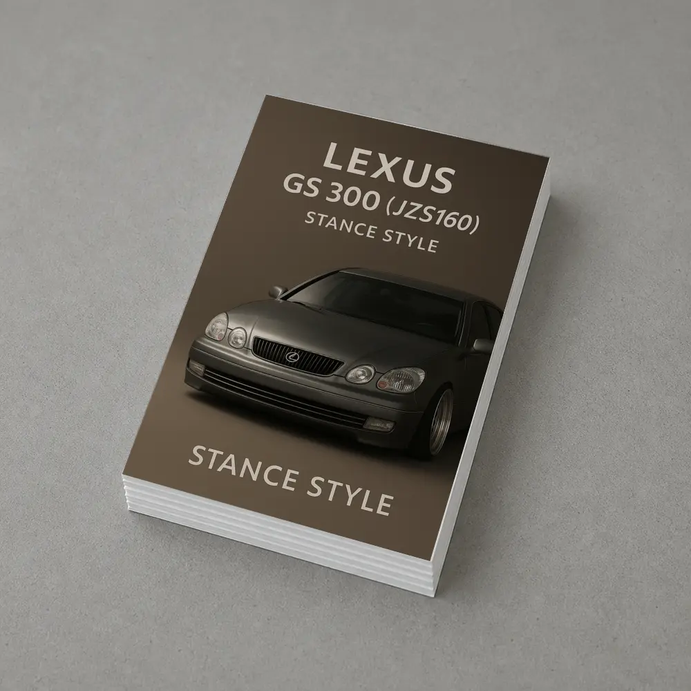 Lexus GS Stance Style Silver Sedan Art – Postcards