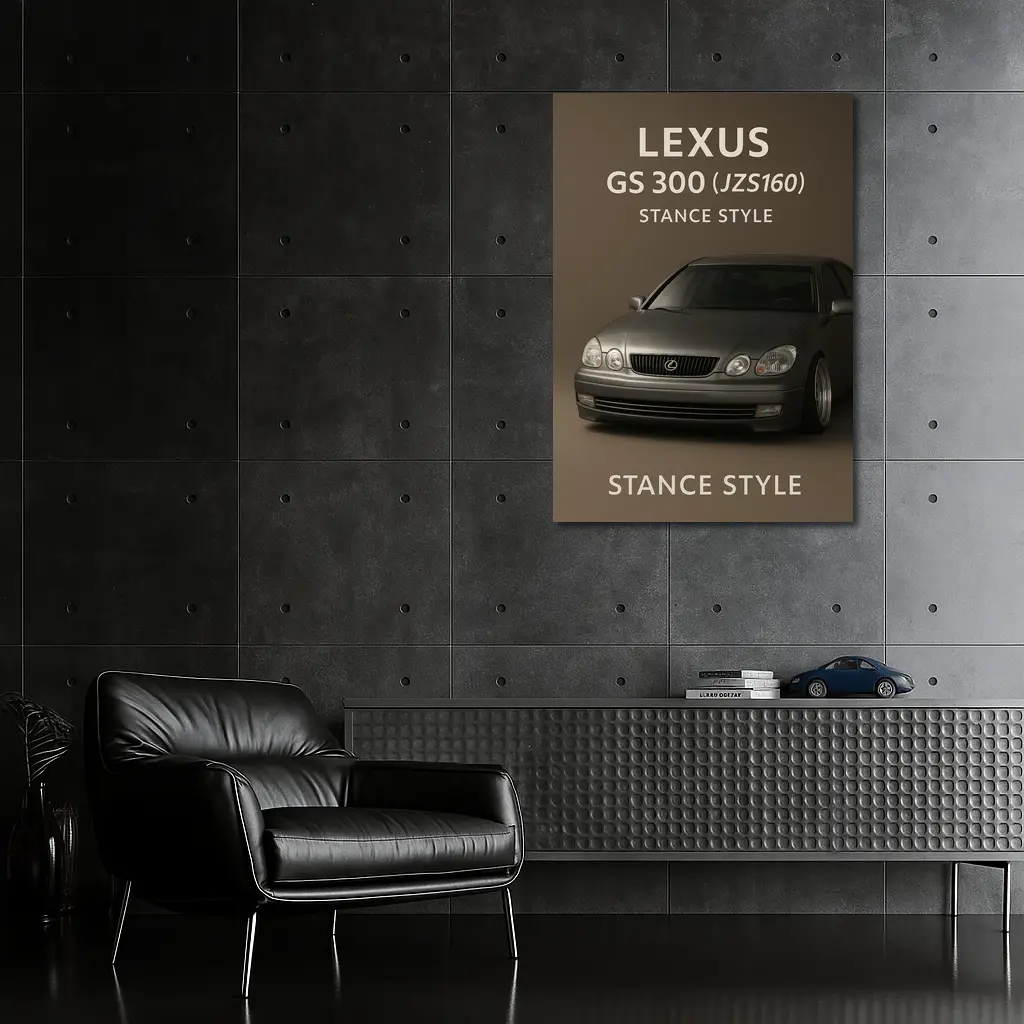 Lexus GS Stance Style Silver Sedan Art – Wall Art