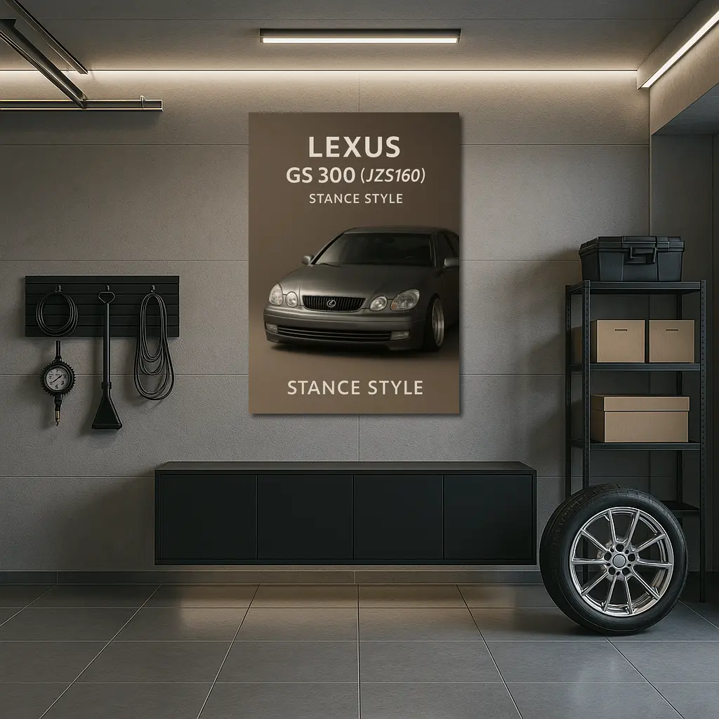 Lexus GS Stance Style Silver Sedan Art – Wall Art