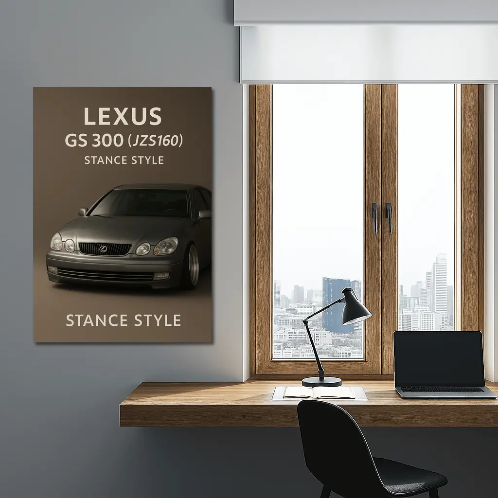 Lexus GS Stance Style Silver Sedan Art – Wall Art