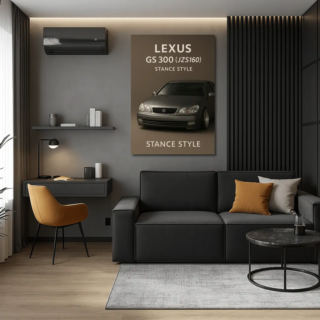 Lexus GS Stance Style Silver Sedan Art – Wall Art