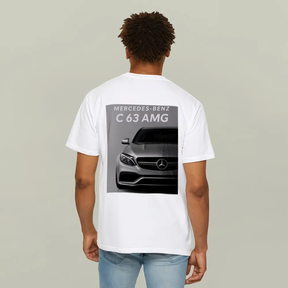 Mercedes Benz C63 AMG Silver Front View – T-Shirts