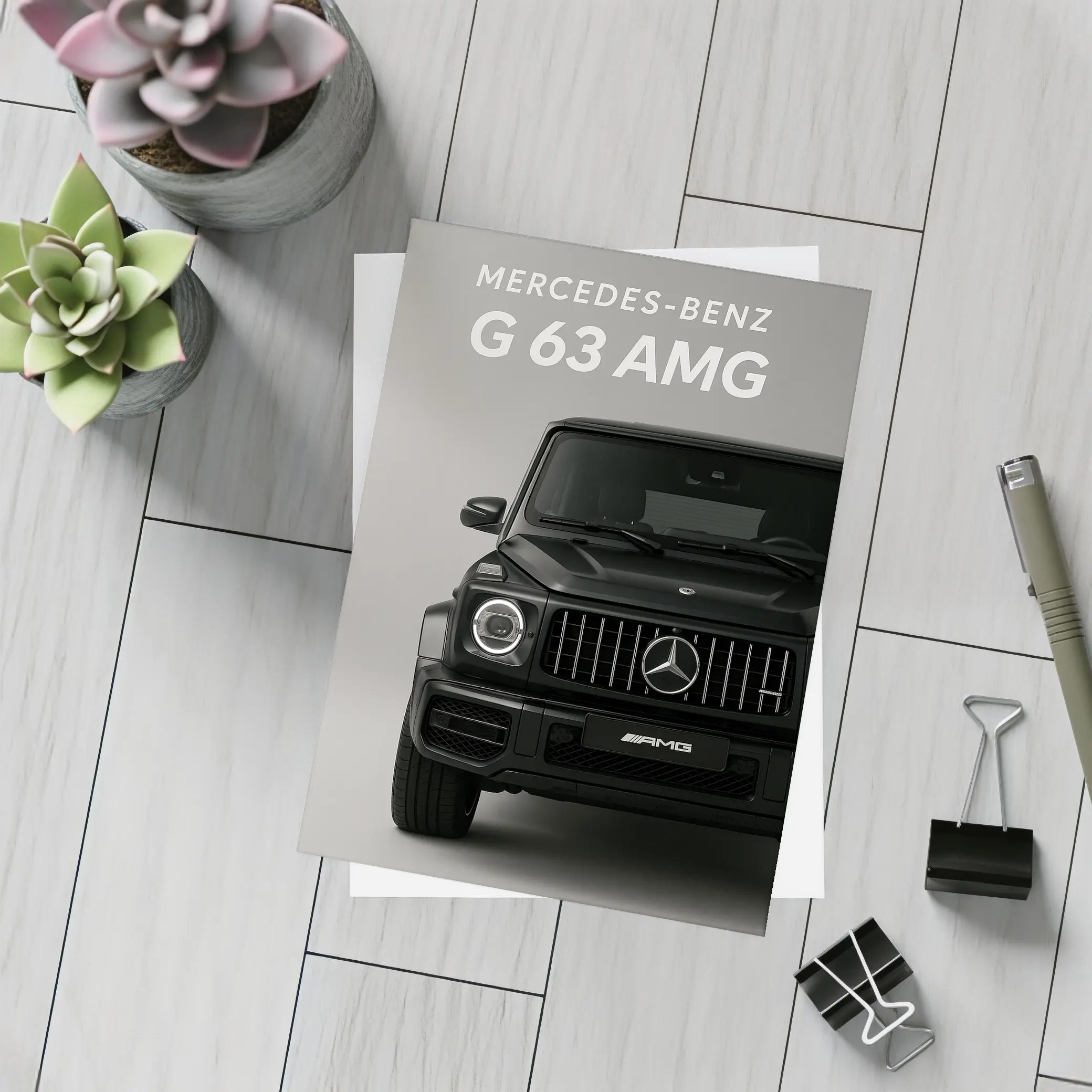 Mercedes Benz G63 AMG Black Front View – Postcards
