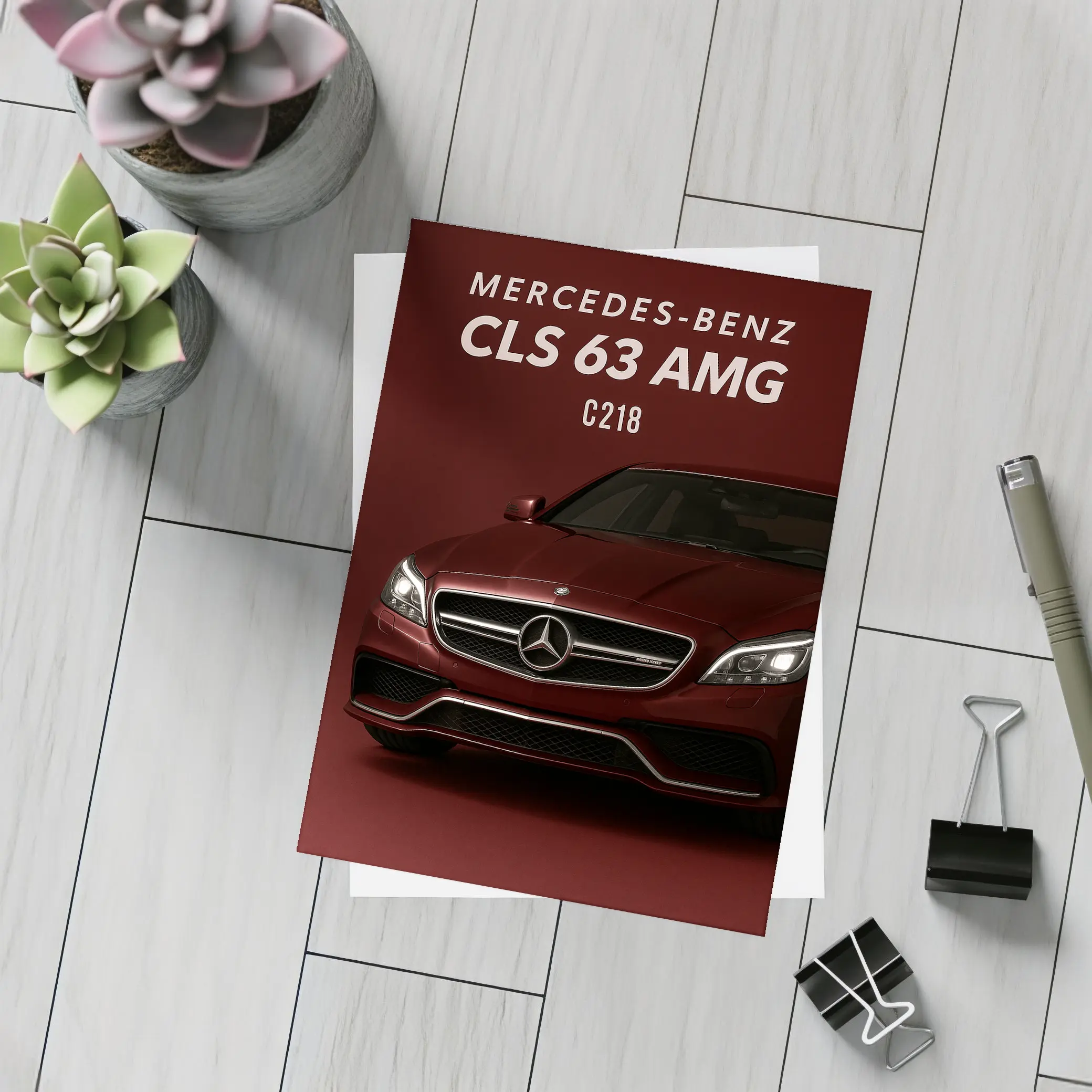 Mercedes Benz CLS AMG Dark Red Studio – Postcards