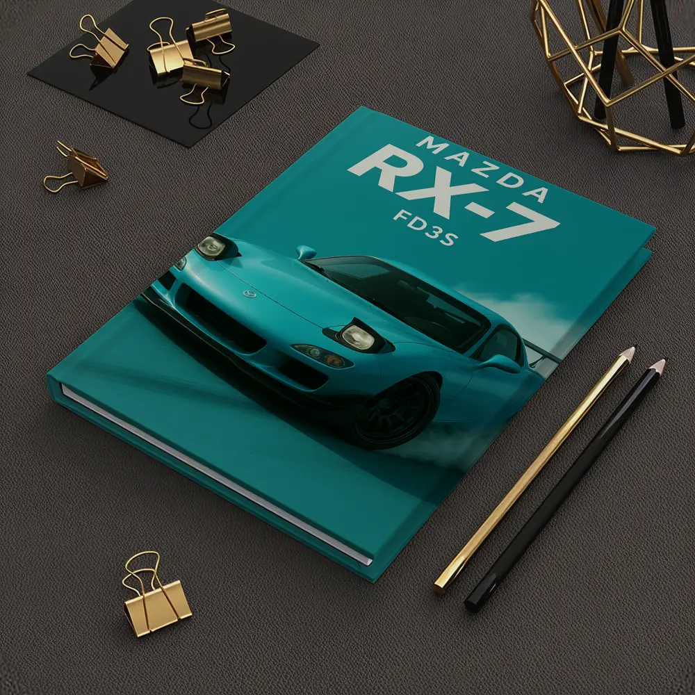 Mazda RX-7 FD3S Teal Drift Art – Notebooks