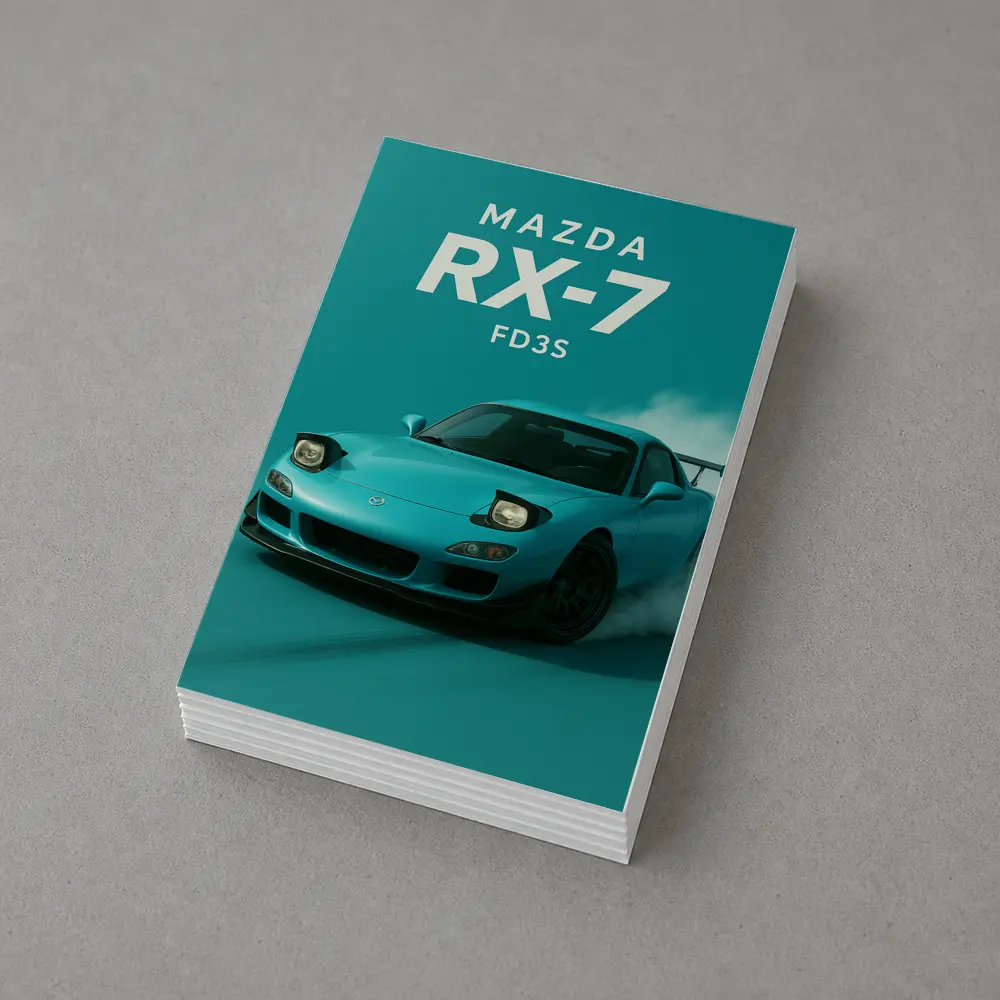 Mazda RX-7 FD3S Teal Drift Art – Postcards