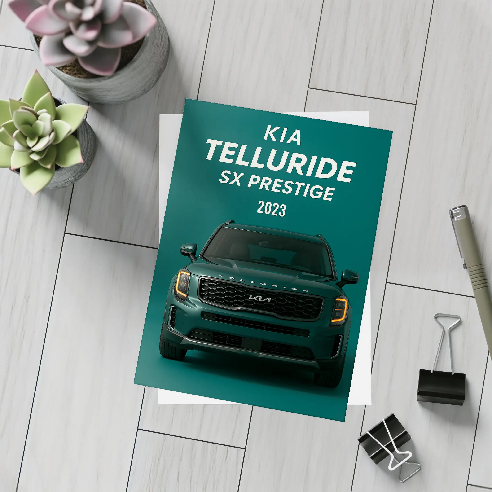 Kia Telluride SX Prestige Dark Green SUV – Postcards