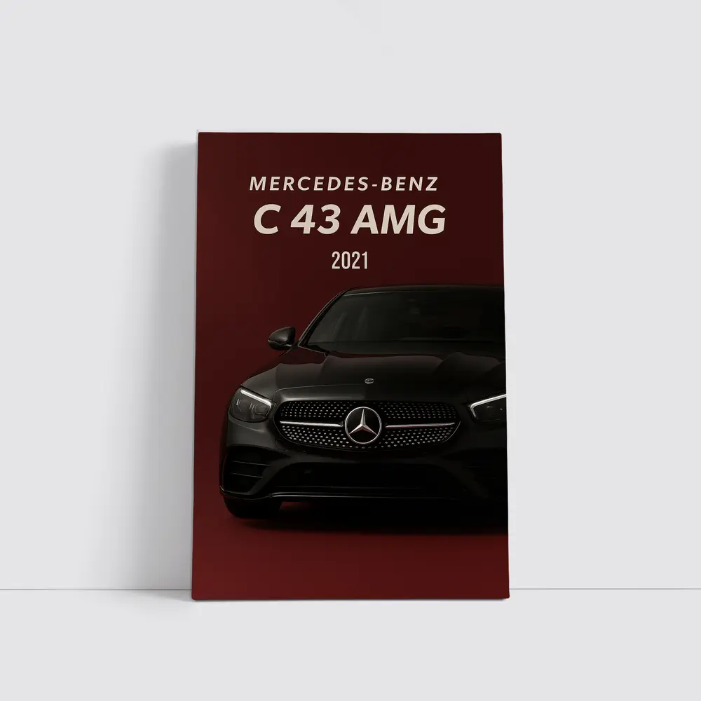Mercedes Benz C43 AMG Dark Red Background – Wall Art