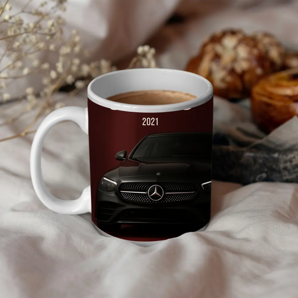 Mercedes Benz C43 AMG Dark Red Background – Mugs