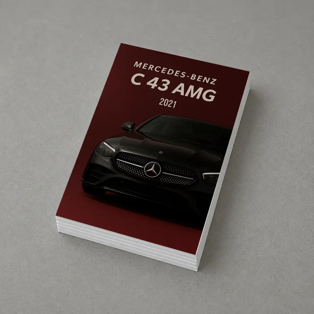 Mercedes Benz C43 AMG Dark Red Background – Postcards