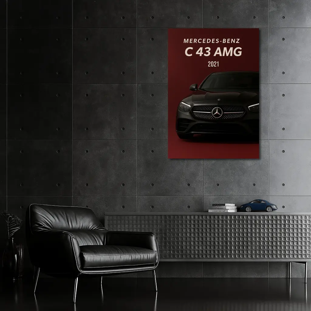 Mercedes Benz C43 AMG Dark Red Background – Wall Art