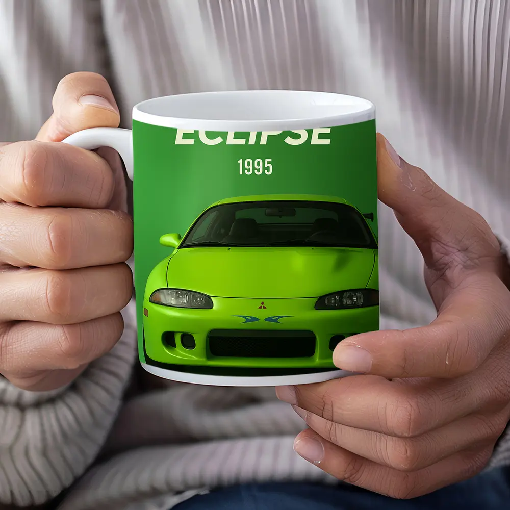 Mitsubishi Eclipse 1995 Green Car Art – Mugs