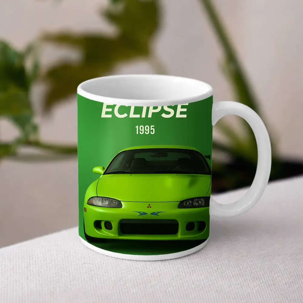 Mitsubishi Eclipse 1995 Green Car Art – Mugs