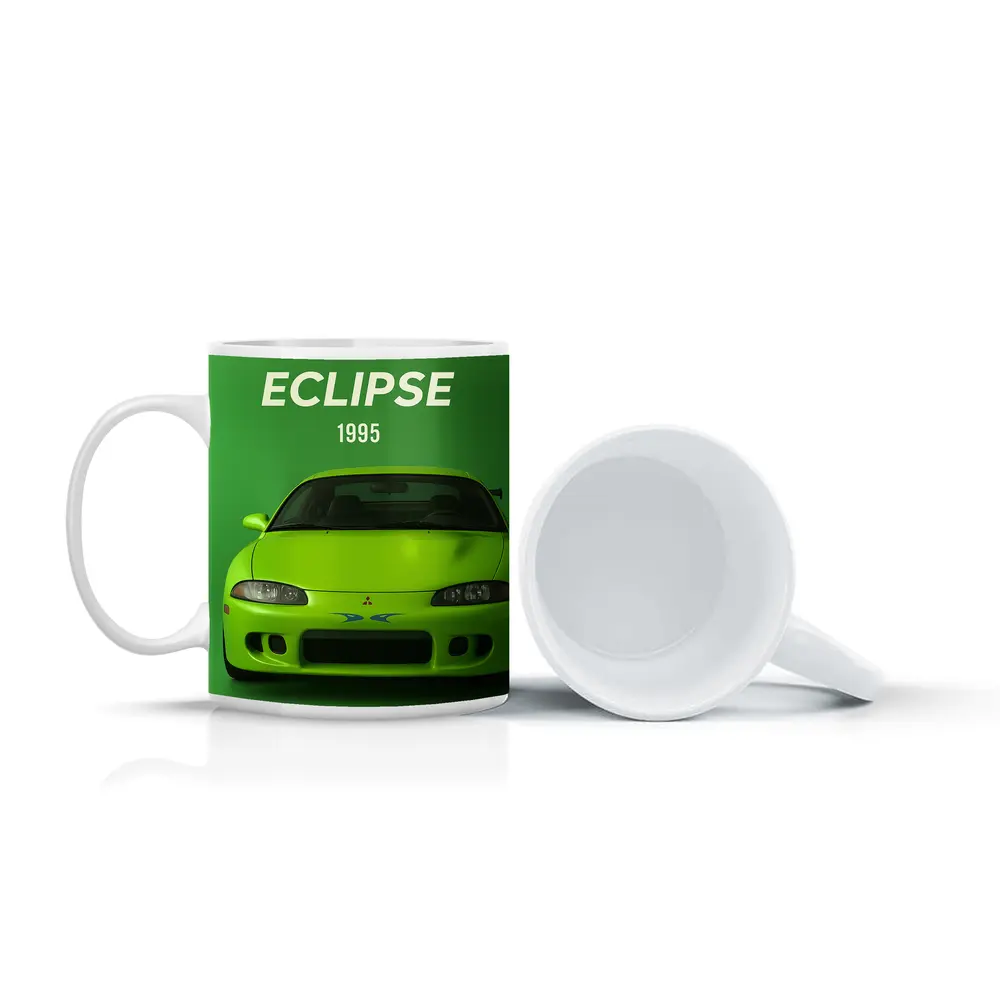 Mitsubishi Eclipse 1995 Green Car Art – Mugs
