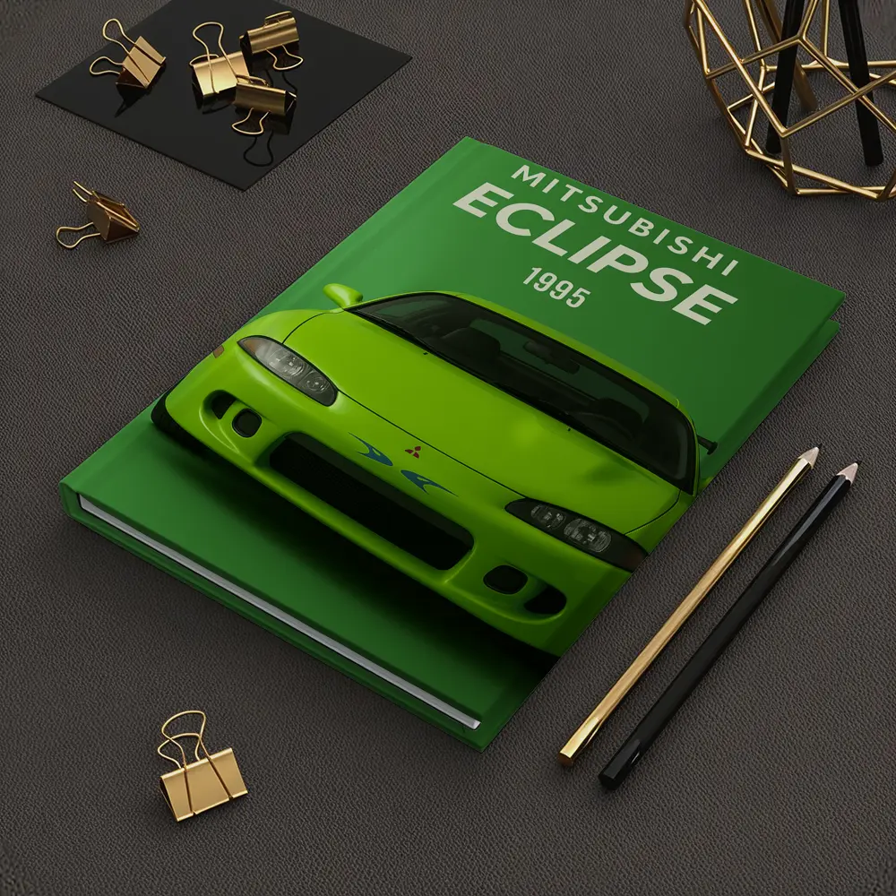 Mitsubishi Eclipse 1995 Green Car Art – Notebooks