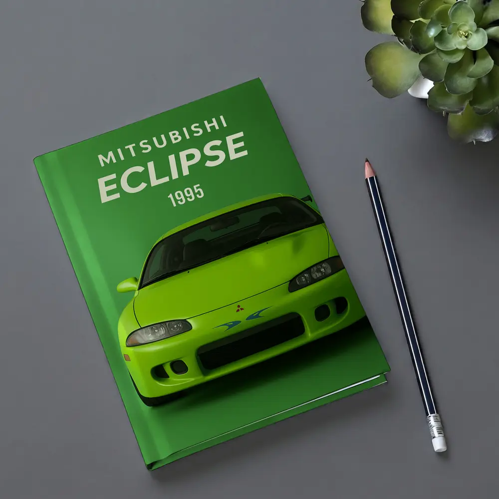 Mitsubishi Eclipse 1995 Green Car Art – Notebooks