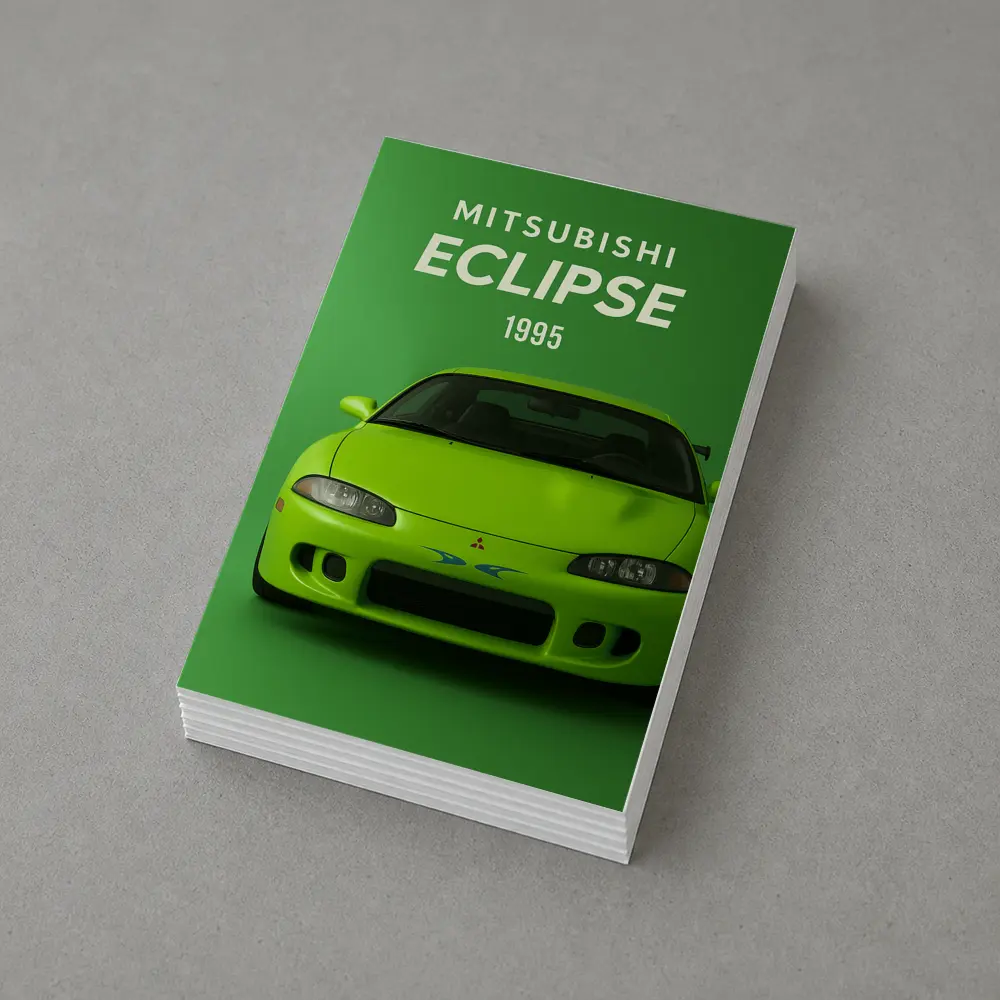 Mitsubishi Eclipse 1995 Green Car Art – Postcards