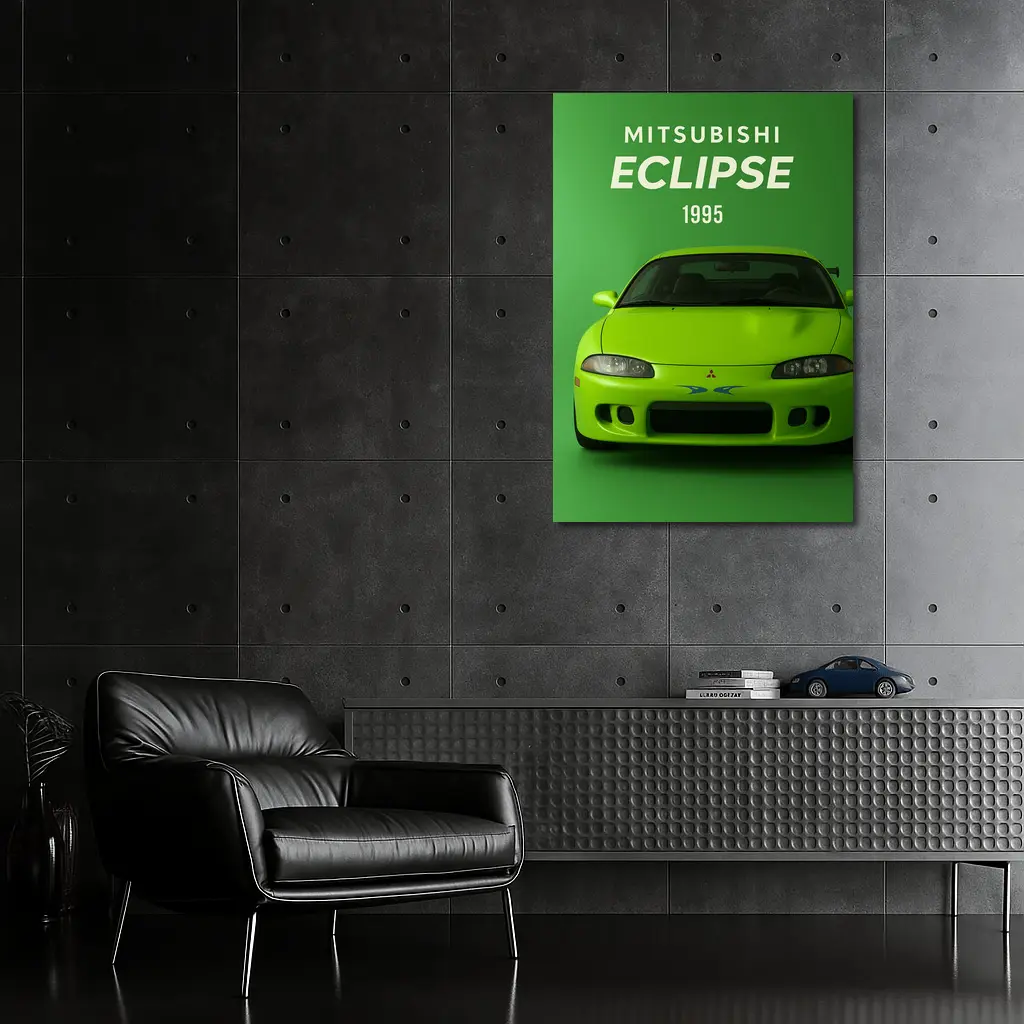 Mitsubishi Eclipse 1995 Green Car Art – Wall Art