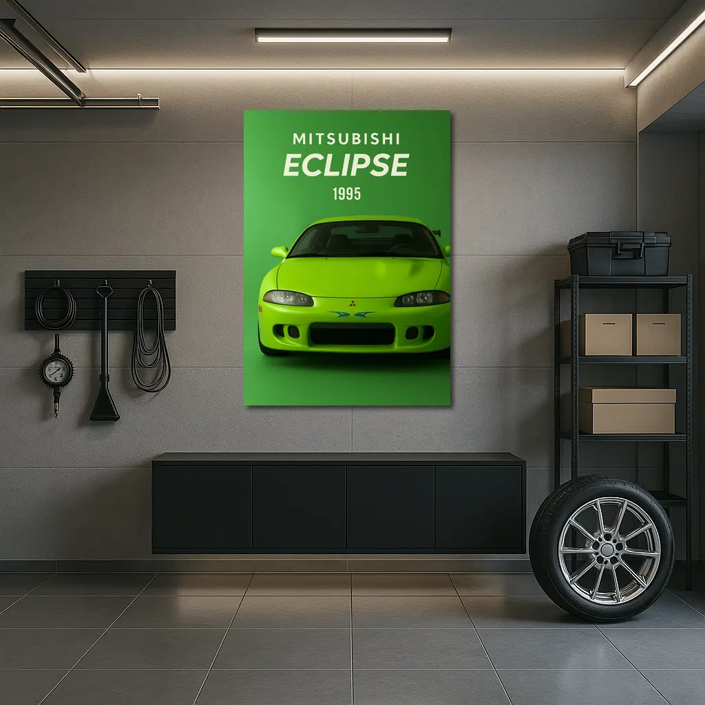 Mitsubishi Eclipse 1995 Green Car Art – Wall Art