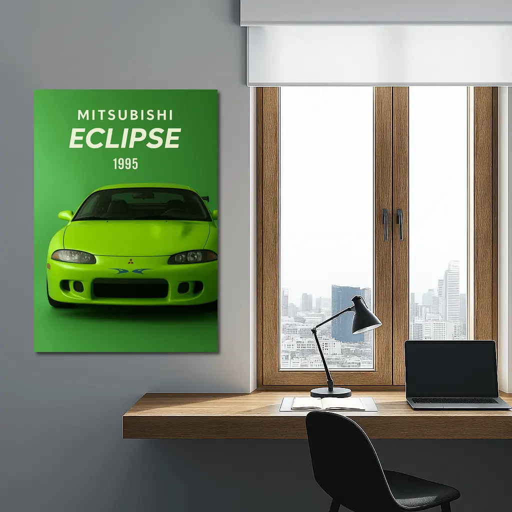 Mitsubishi Eclipse 1995 Green Car Art – Wall Art