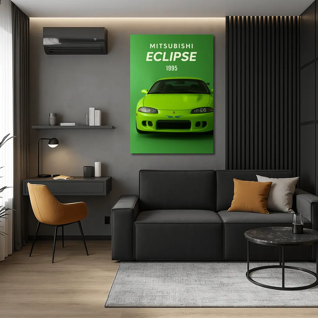 Mitsubishi Eclipse 1995 Green Car Art – Wall Art