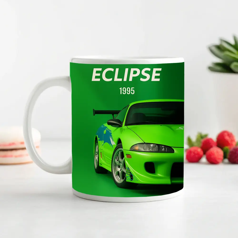 Mitsubishi Eclipse 1995 Green Sport Car – Mugs