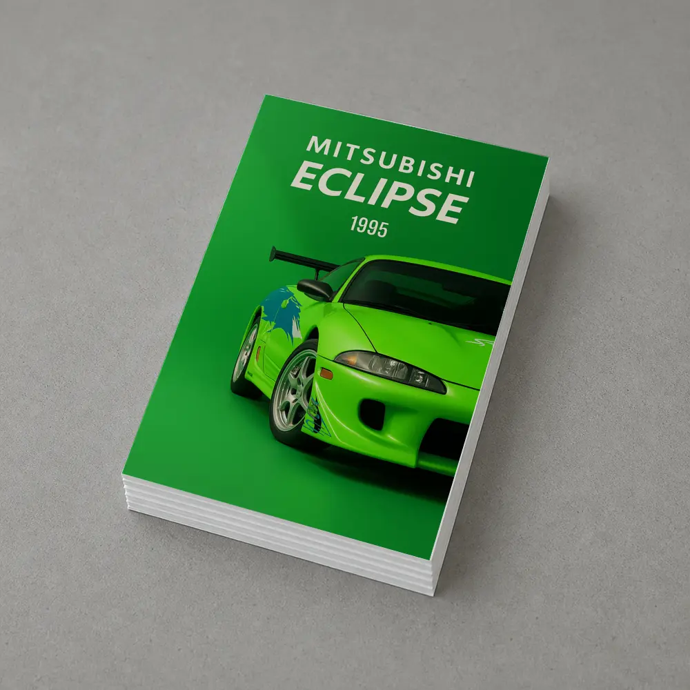 Mitsubishi Eclipse 1995 Green Sport Car – Postcards