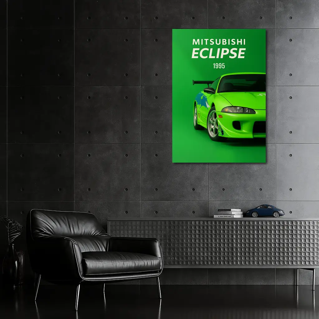 Mitsubishi Eclipse 1995 Green Sport Car – Wall Art