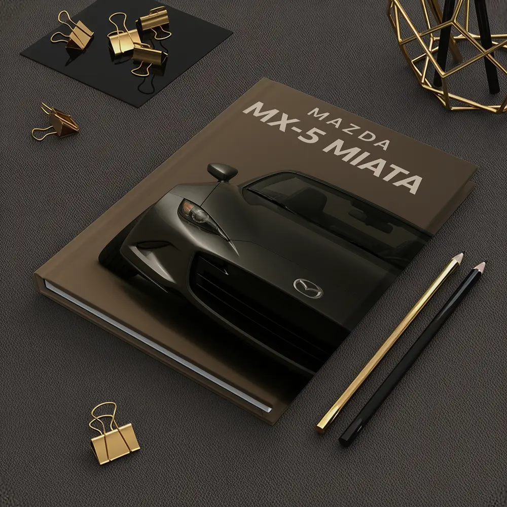 Mazda MX-5 Miata Dark Gray Beige Background – Notebooks