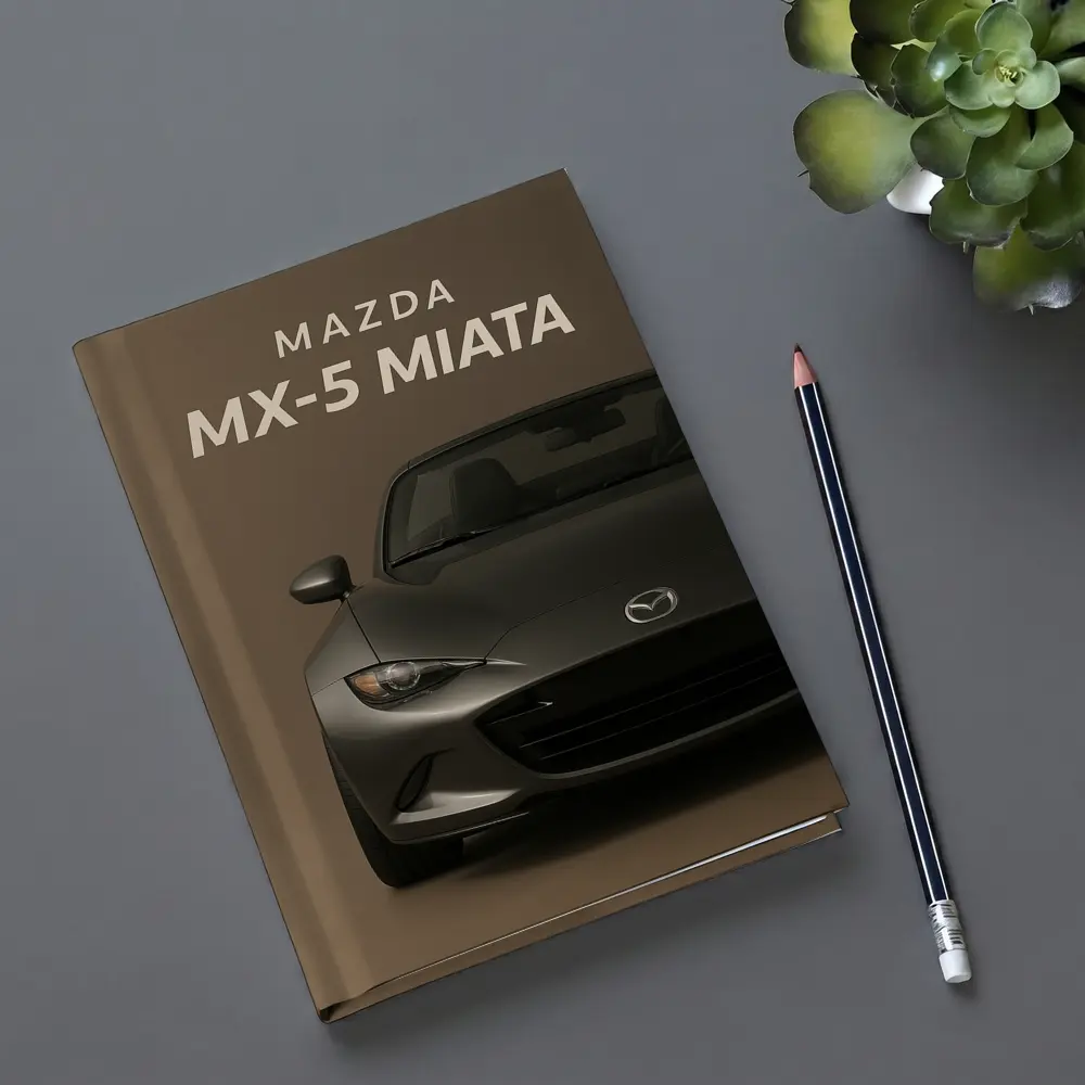 Mazda MX-5 Miata Dark Gray Beige Background – Notebooks