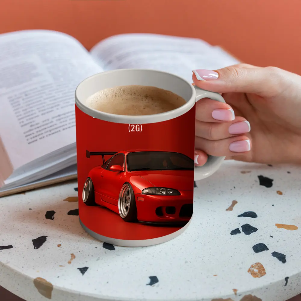 Mitsubishi Eclipse 2G Red Sports Car – Mugs
