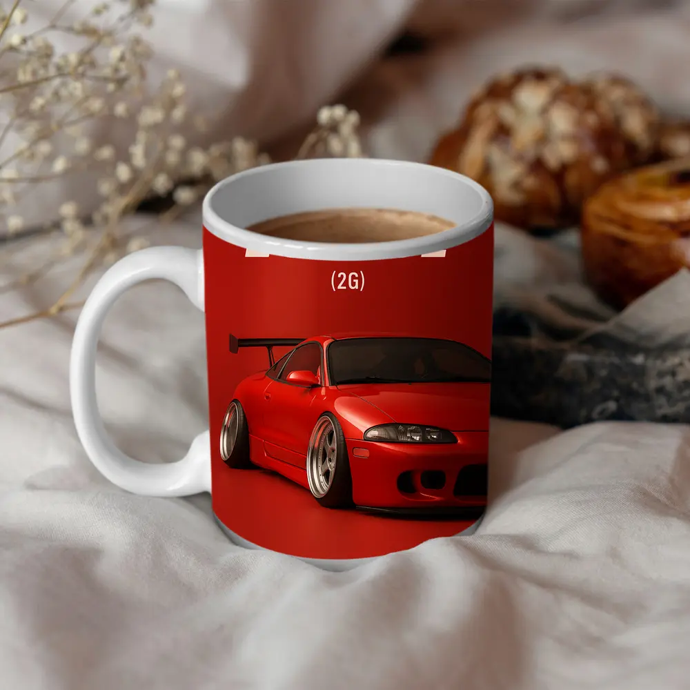 Mitsubishi Eclipse 2G Red Sports Car – Mugs
