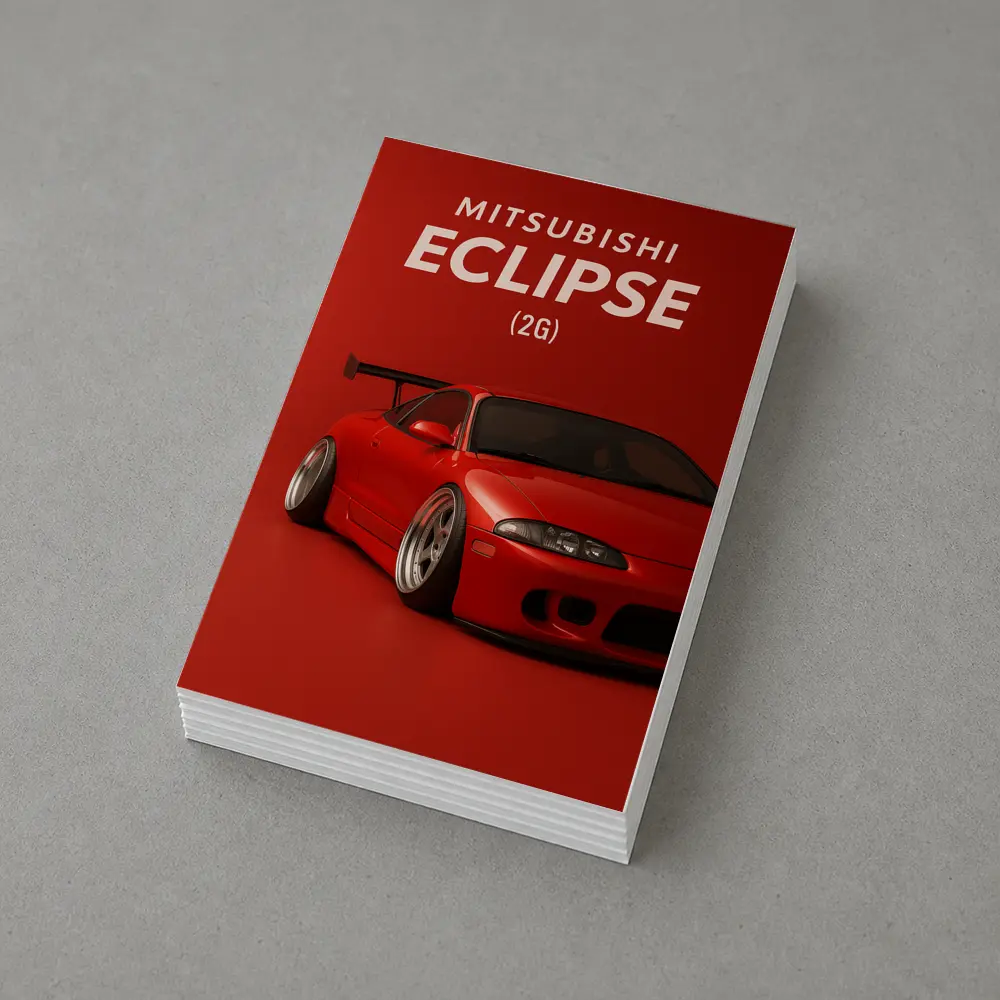 Mitsubishi Eclipse 2G Red Sports Car – Postcards