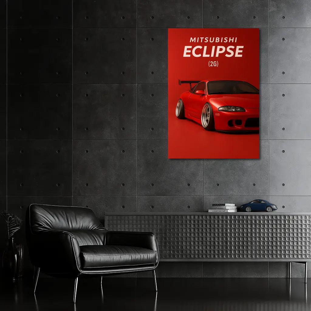 Mitsubishi Eclipse 2G Red Sports Car – Wall Art