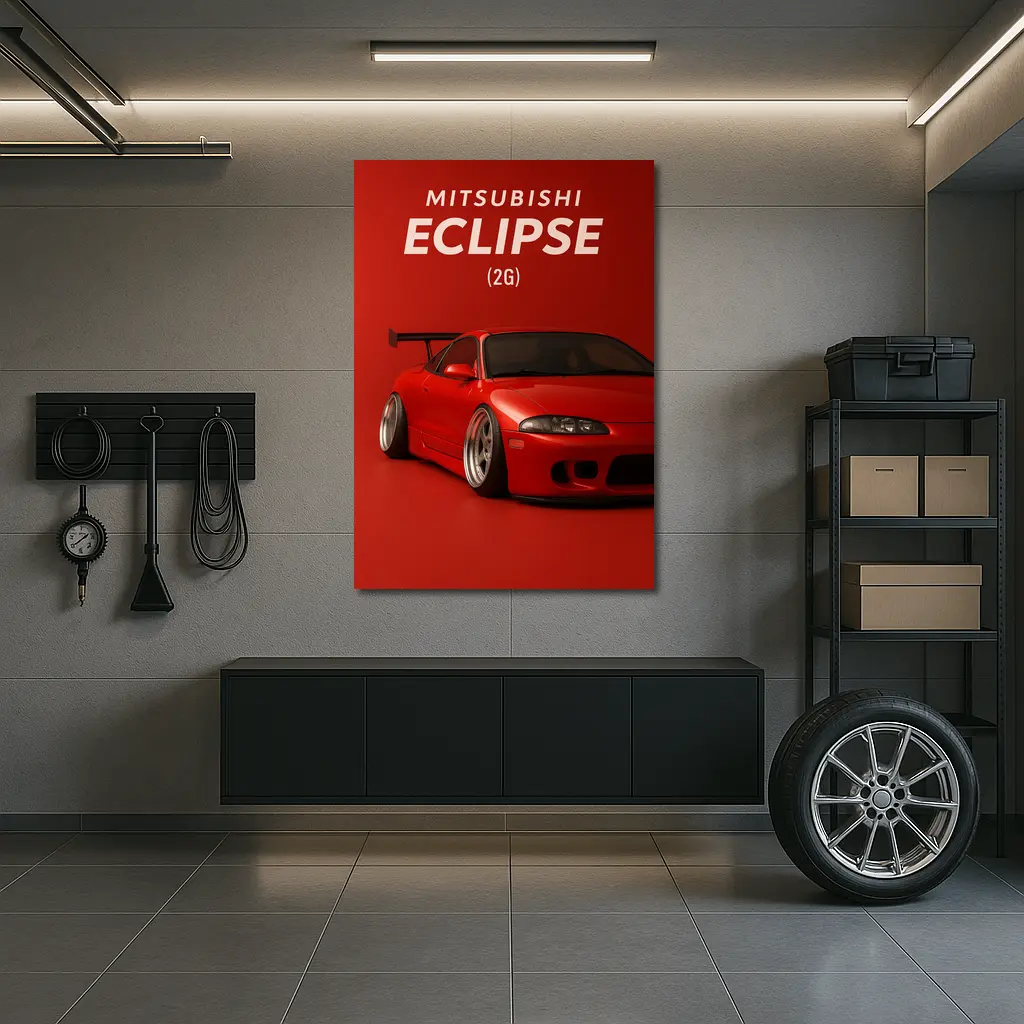 Mitsubishi Eclipse 2G Red Sports Car – Wall Art