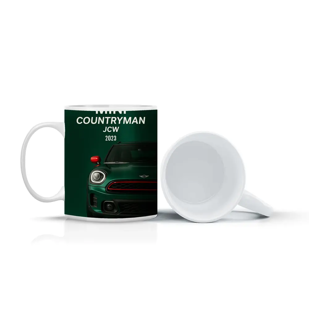 Mini Countryman JCW Front View Green – Mugs