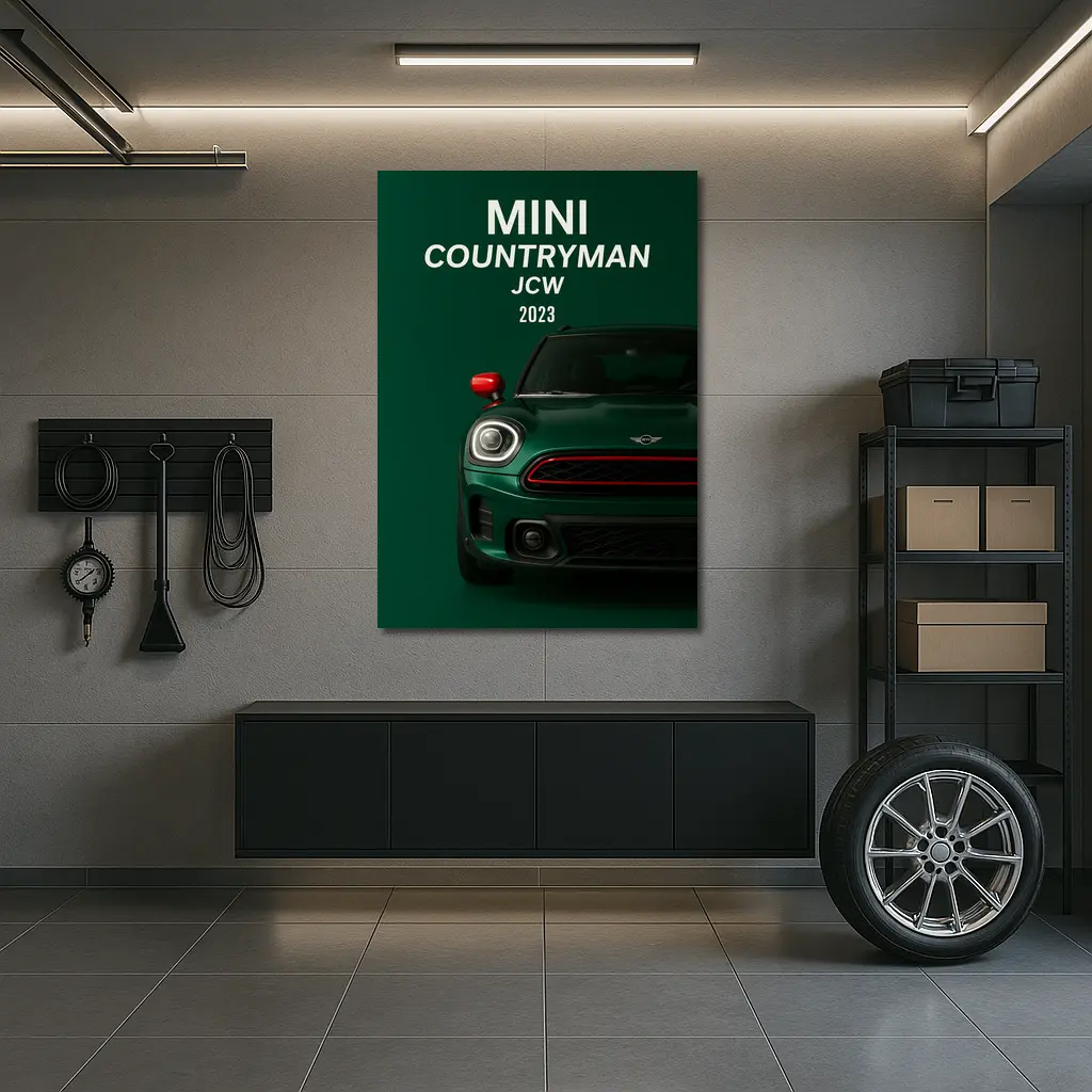 Mini Countryman JCW Front View Green – Wall Art