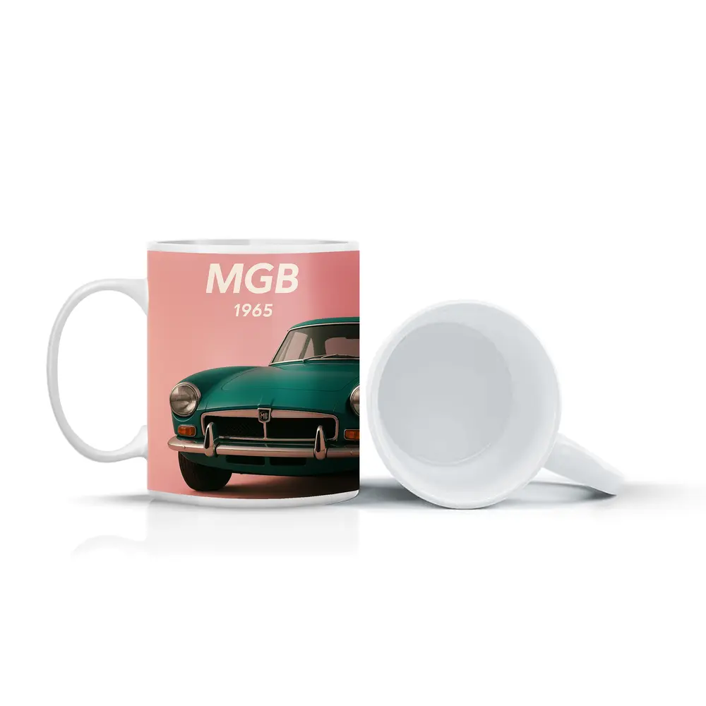 MG MGB Classic Sports Car Pink Background – Mugs