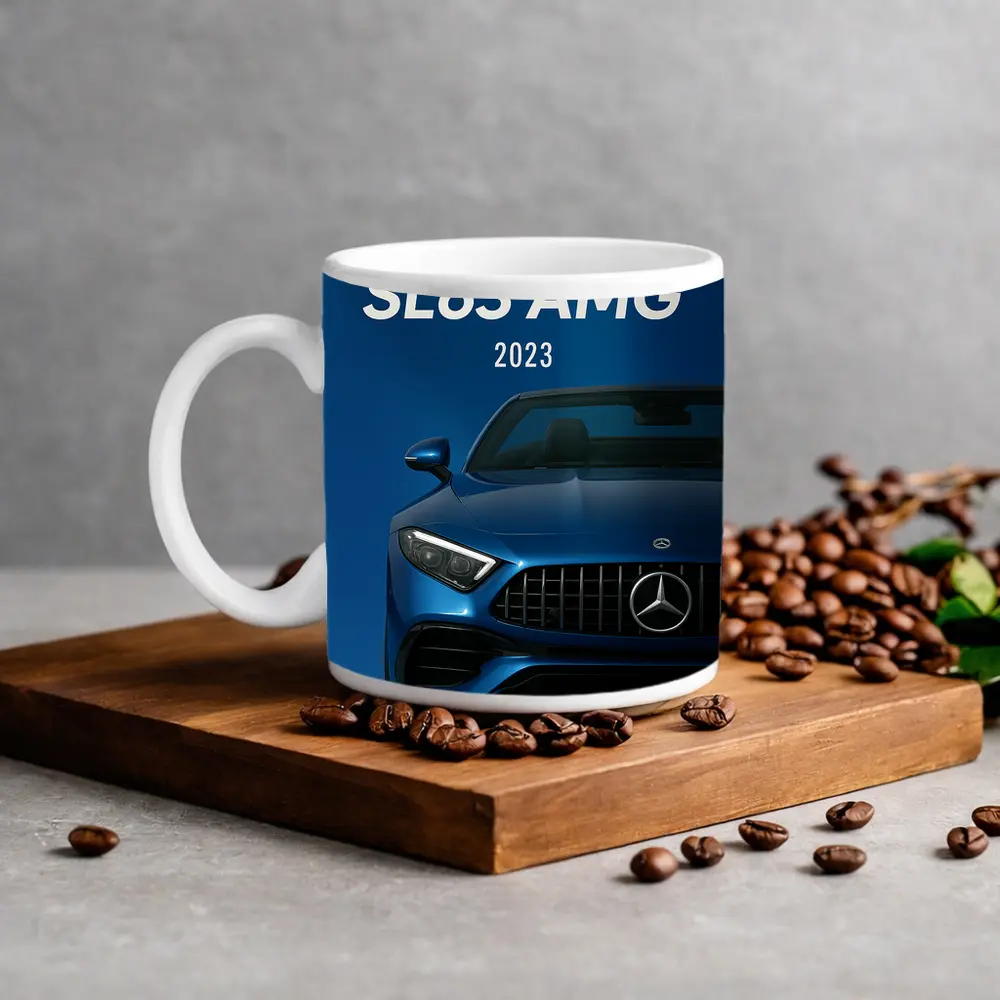 Mercedes Benz SL63 AMG Blue Front View – Mugs