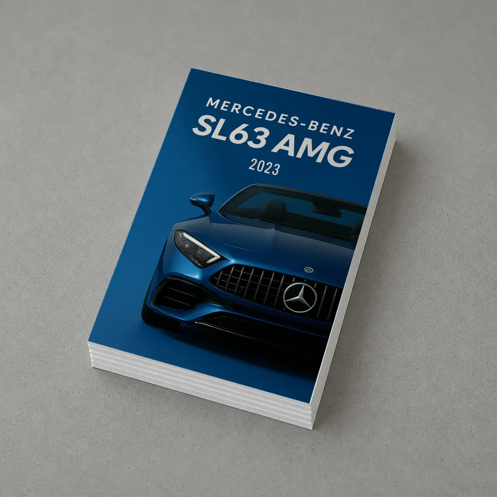 Mercedes Benz SL63 AMG Blue Front View – Postcards