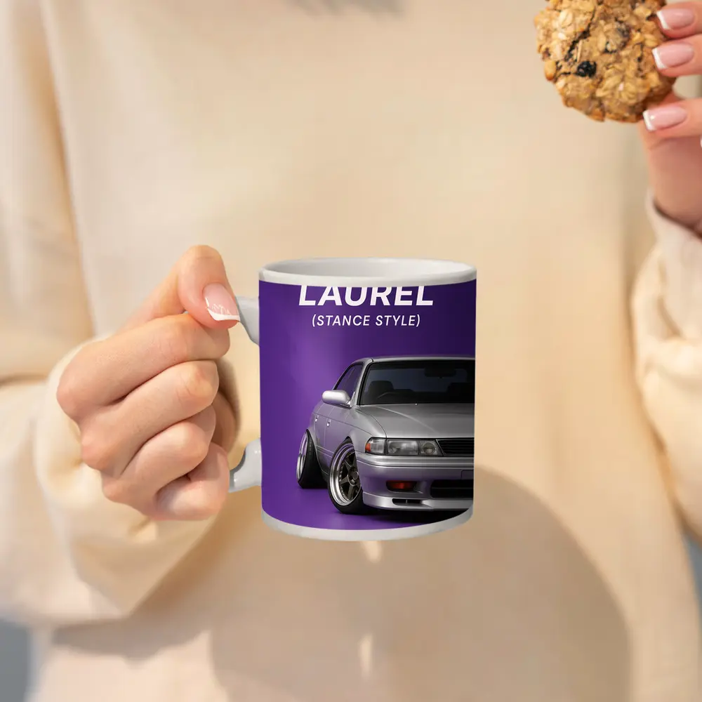 Nissan Laurel Stance Style Purple Background – Mugs