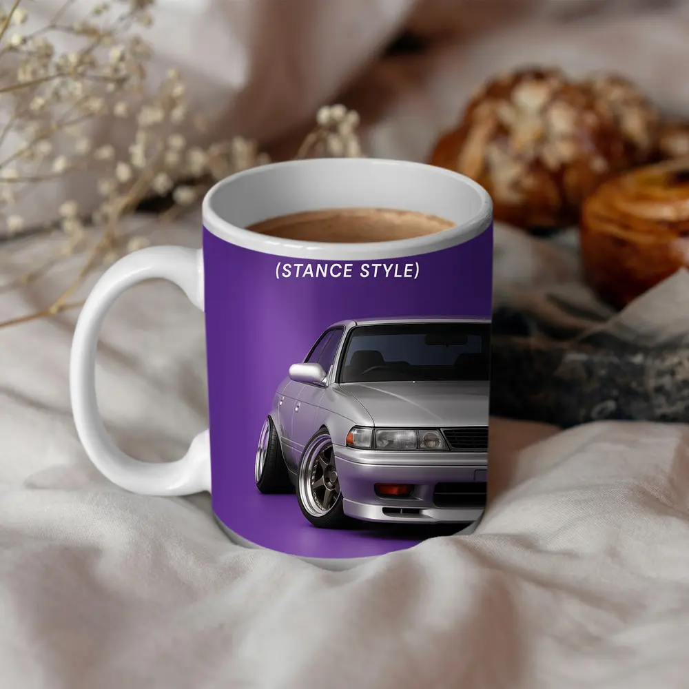 Nissan Laurel Stance Style Purple Background – Mugs