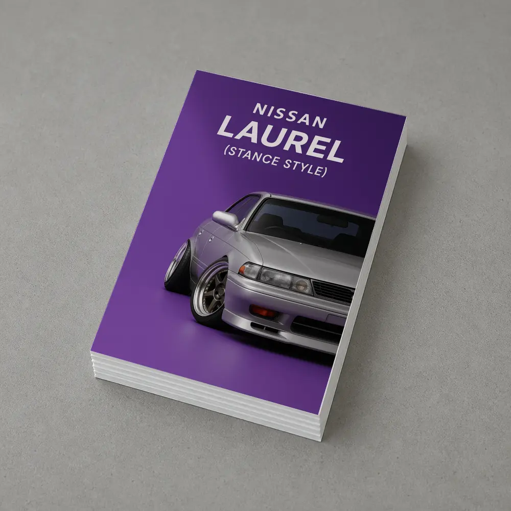 Nissan Laurel Stance Style Purple Background – Postcards