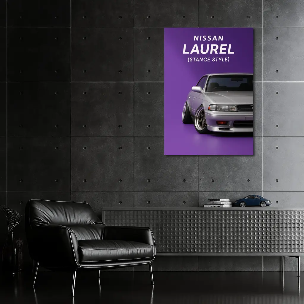 Nissan Laurel Stance Style Purple Background – Wall Art